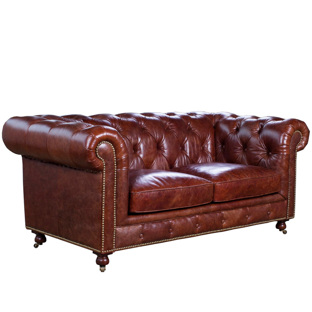 Vintage genuine leather 2 seater sofa chesterfield classic situational feels.