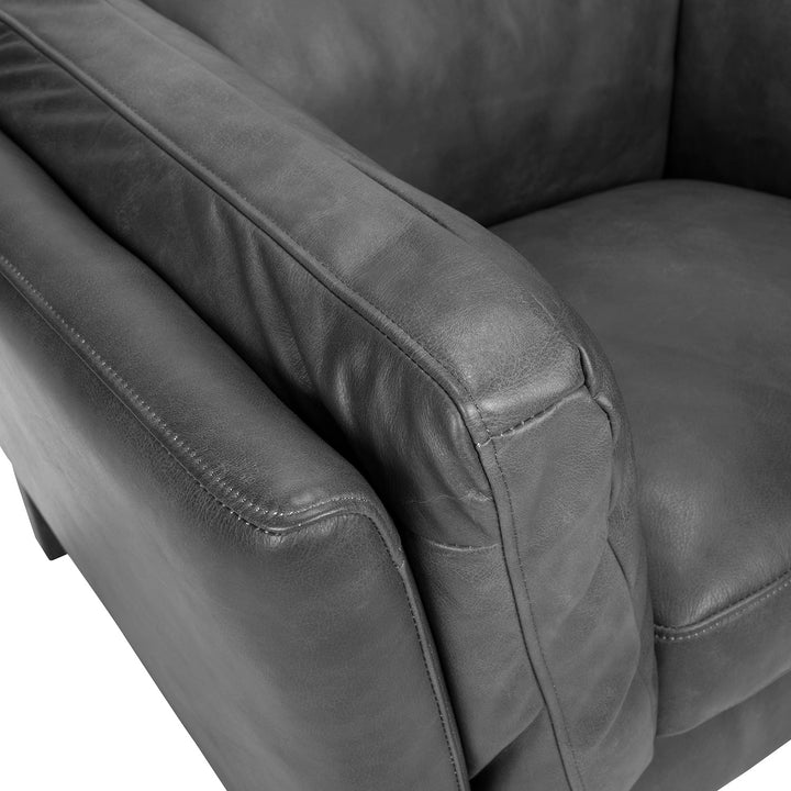 Vintage genuine leather 2 seater sofa reggio in still life.
