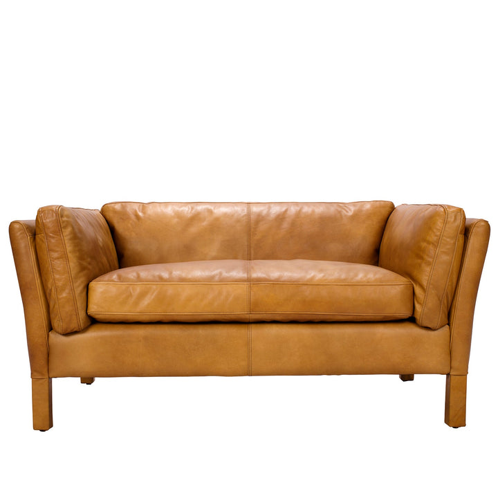 Vintage genuine leather 2 seater sofa reggio layered structure.