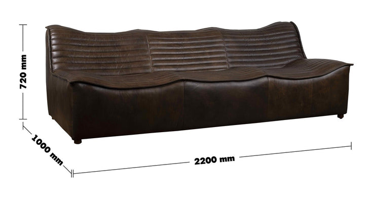Vintage genuine leather 3 seater sofa airmaster size charts.