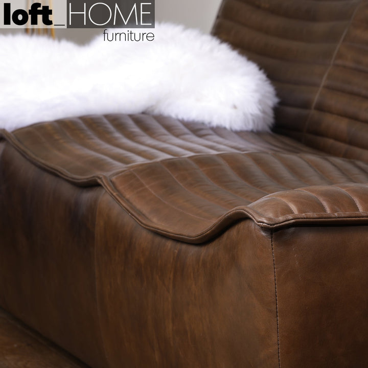Vintage genuine leather 3 seater sofa airmaster conceptual design.