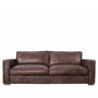 Vintage Genuine Leather 3 Seater Sofa BROWN WHISKY