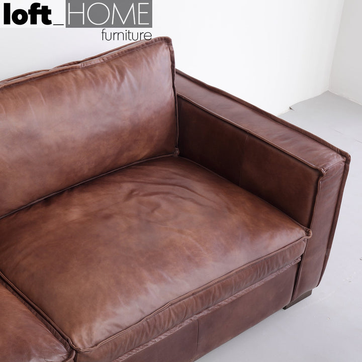 Vintage genuine leather 3 seater sofa brown whisky situational feels.