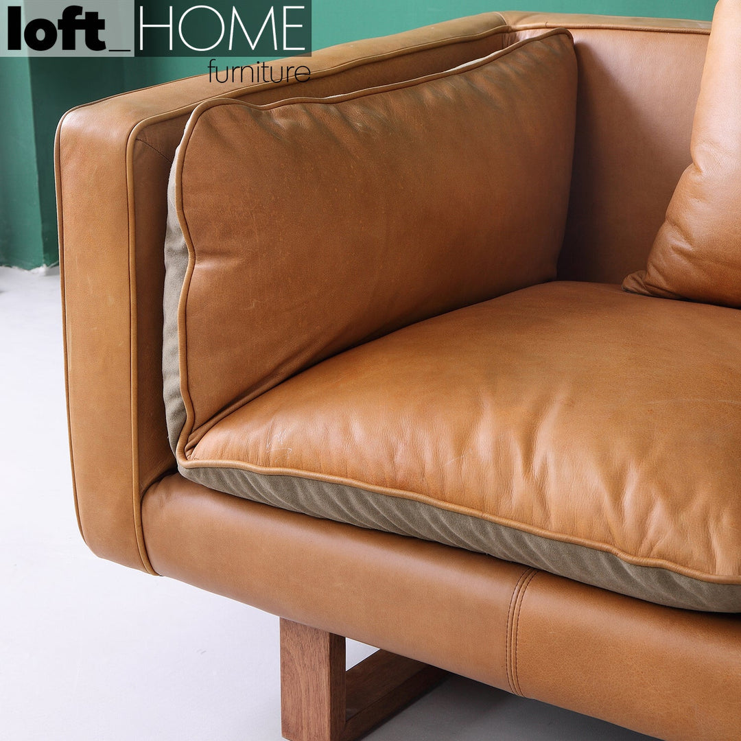 Vintage Genuine Leather 3 Seater Sofa CANVAS NUT