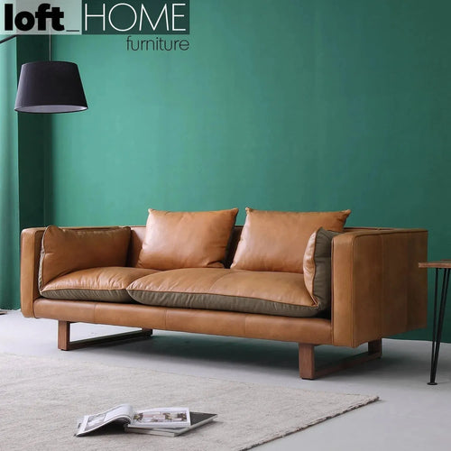 Vintage Genuine Leather 3 Seater Sofa CANVAS NUT Good to Know Preview-1
