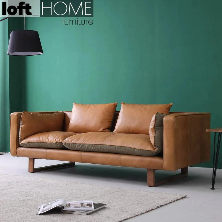 Vintage Genuine Leather 3 Seater Sofa CANVAS NUT Good to Know Preview-1