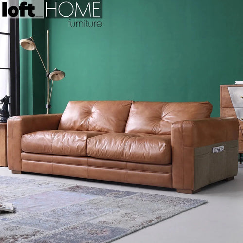 Vintage Genuine Leather 3 Seater Sofa CANVAS TER Good to Know Preview-1