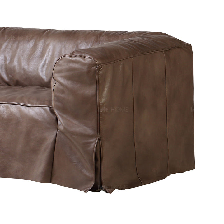 Vintage genuine leather 3 seater sofa eames situational feels.