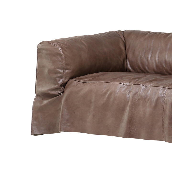 Vintage genuine leather 3 seater sofa eames conceptual design.
