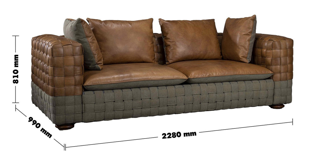 Vintage genuine leather 3 seater sofa martin size charts.