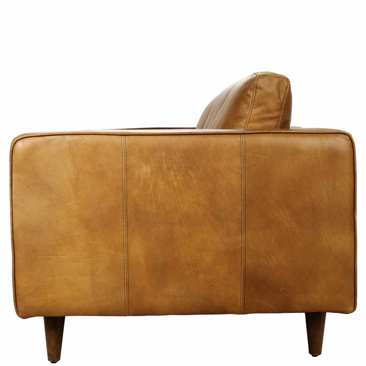 Vintage genuine leather 3 seater sofa olga detail 1.