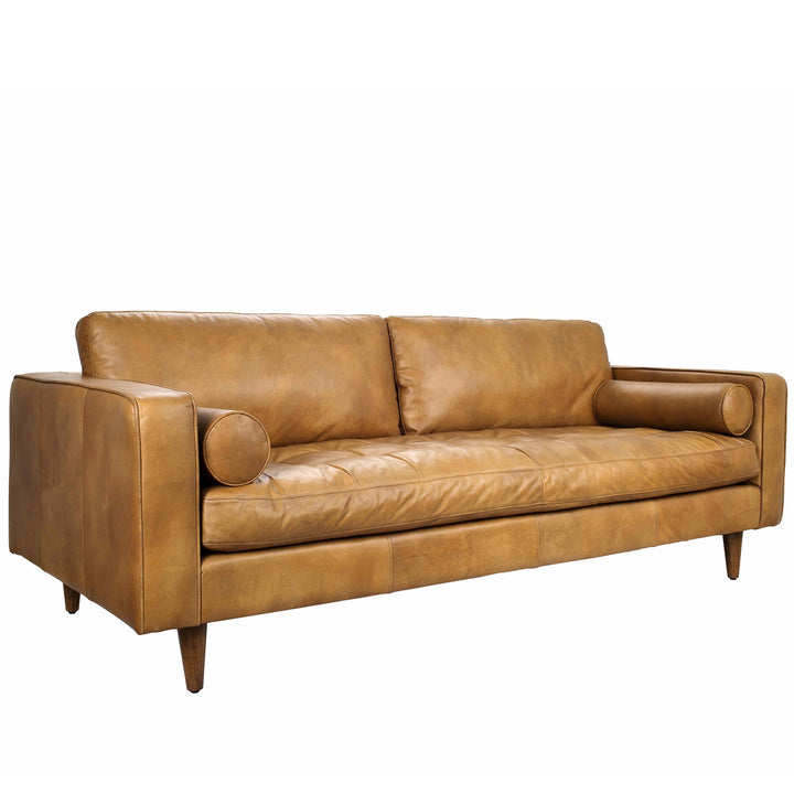 Vintage genuine leather 3 seater sofa olga situational feels.