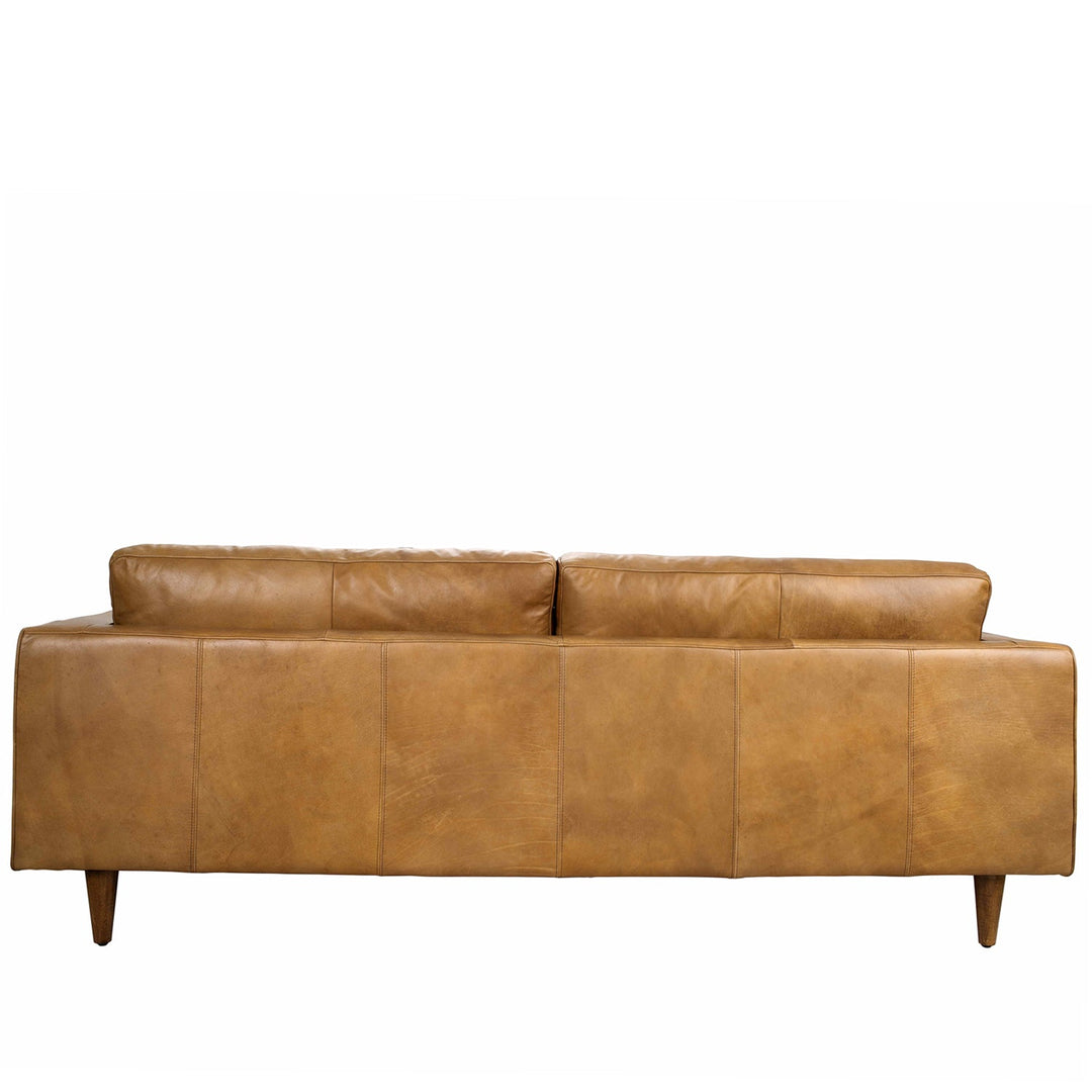 Vintage genuine leather 3 seater sofa olga layered structure.