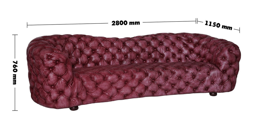 Vintage genuine leather 4 seater sofa akasha size charts.