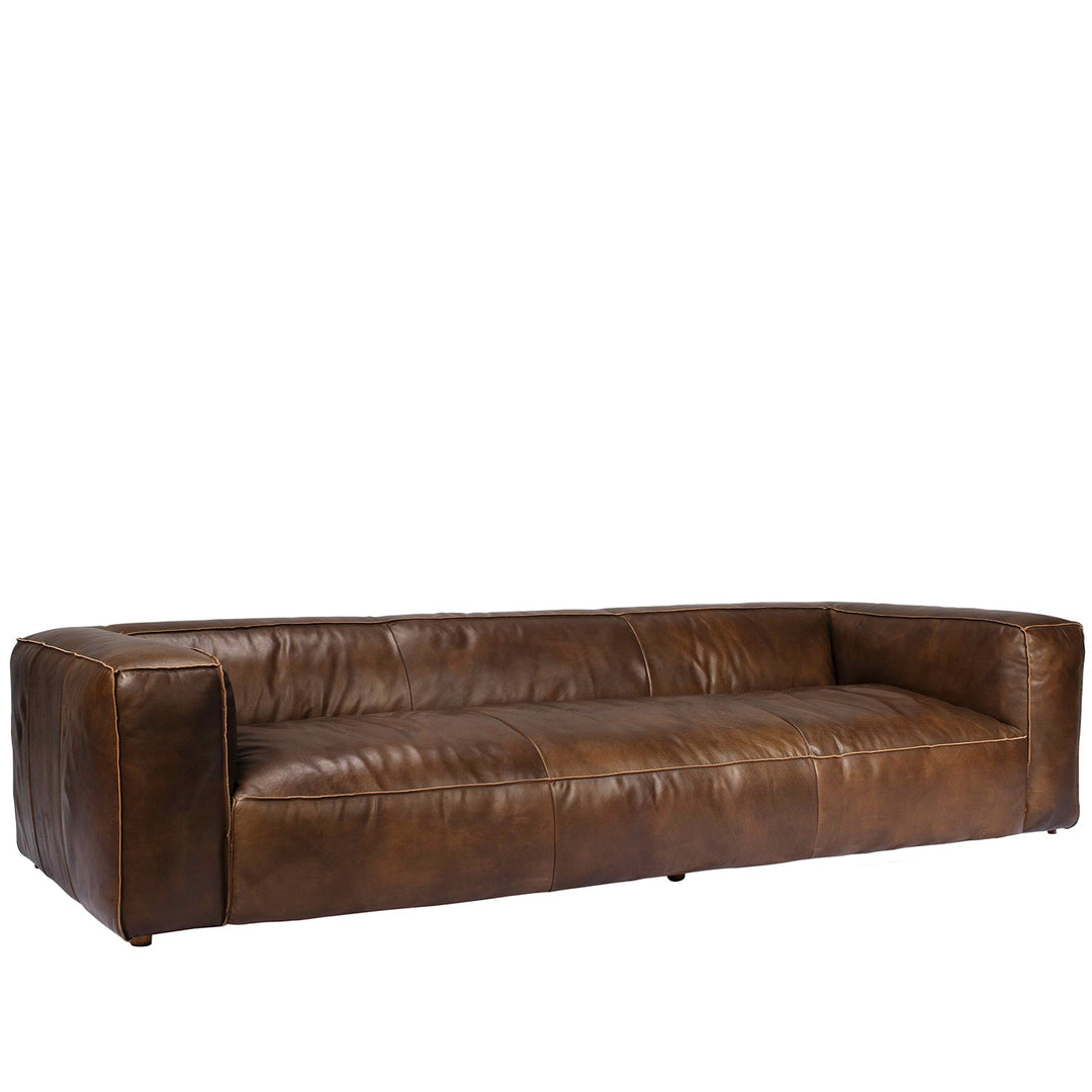 Vintage genuine leather 4 seater sofa antique master conceptual design.