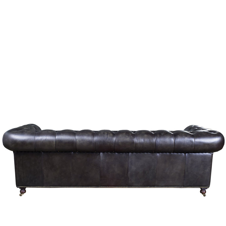 Vintage genuine leather 4 seater sofa chesterfield classic detail 2.