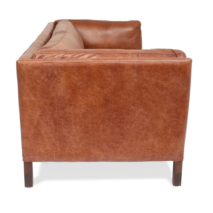 Vintage genuine leather 4 seater sofa reggio environmental situation.