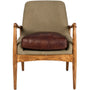 Vintage Genuine Leather And Canvas 1 Seater Sofa BARTON