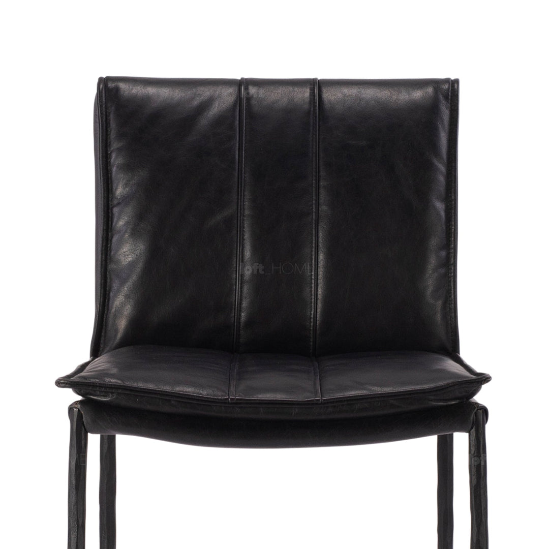 Vintage genuine leather bar chair lux in still life.