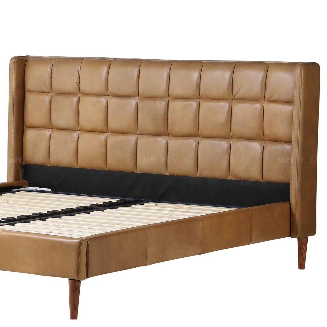 Vintage genuine leather bed frame tuxedo environmental situation.