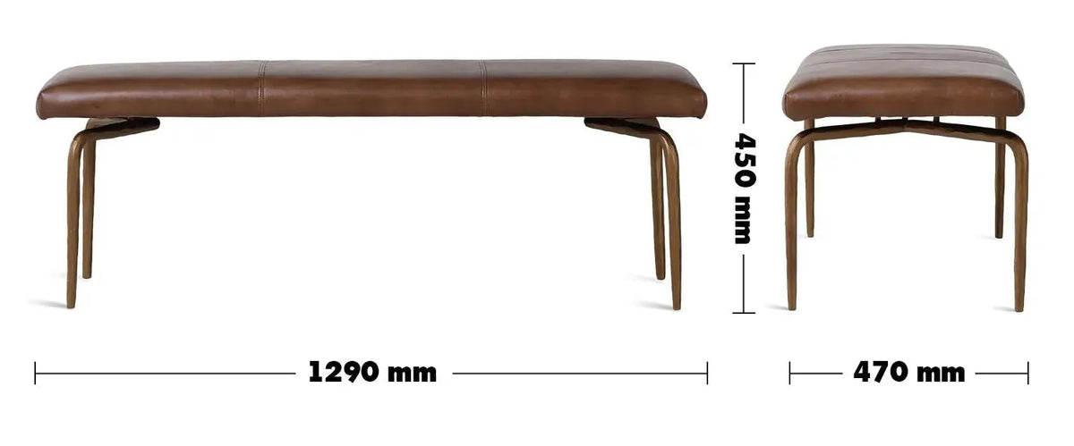 Bauhaus genuine leather bench miller size charts.