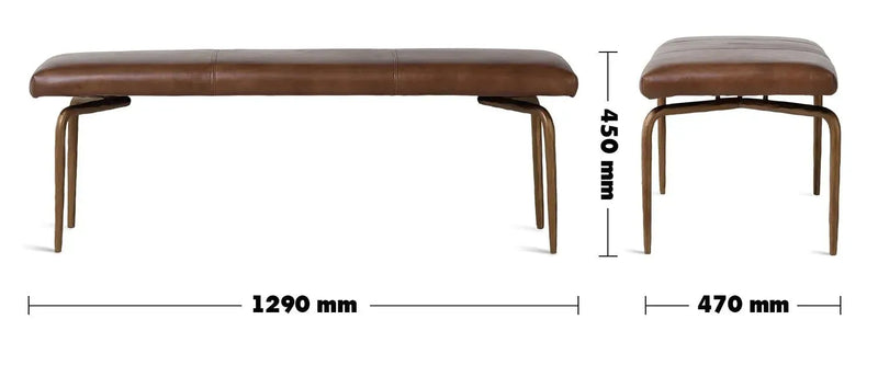 Bauhaus genuine leather bench miller size charts.