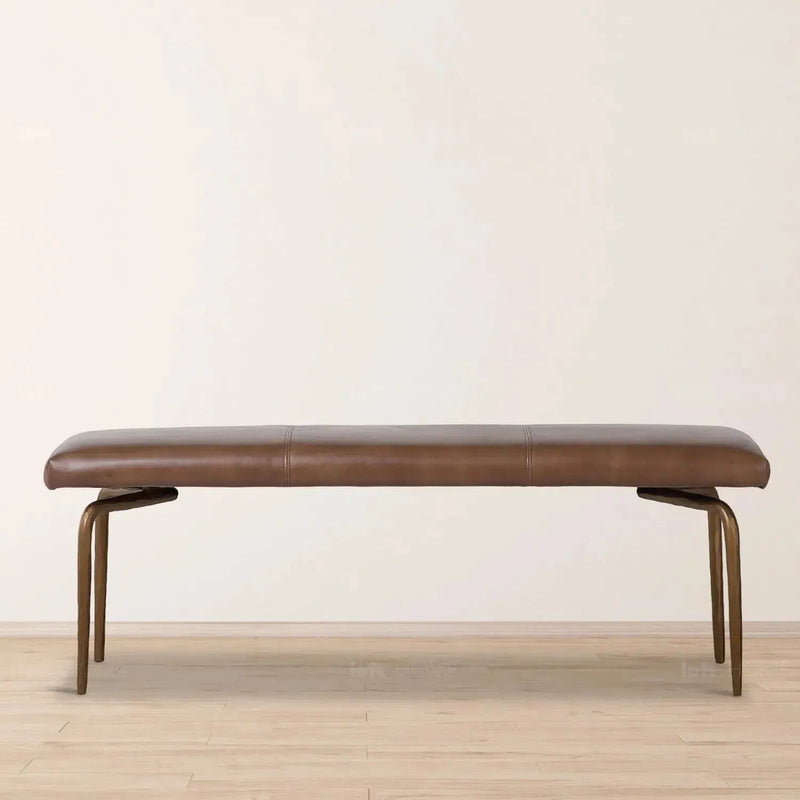 Bauhaus genuine leather bench miller in real life style.