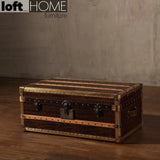 Vintage genuine leather coffee table luxury crocodile primary product view.