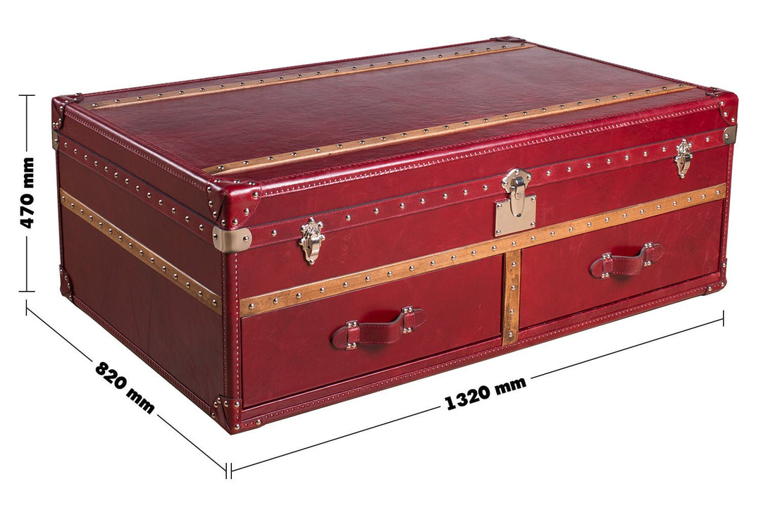 Vintage genuine leather coffee table ox trunk size charts.
