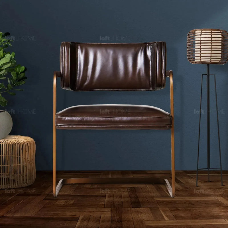 Bauhaus genuine leather dining chair herman in real life style.