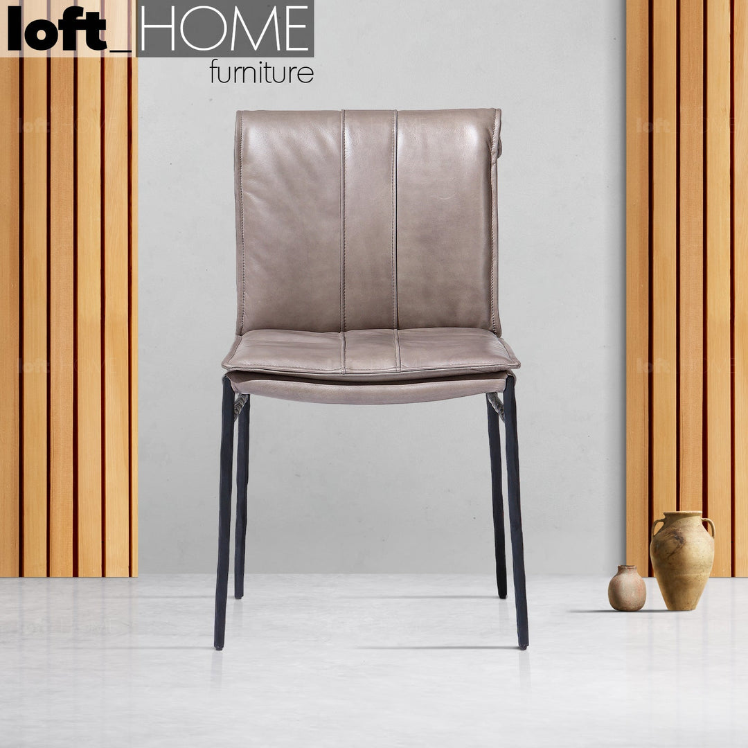 Vintage genuine leather dining chair lux primary product view.