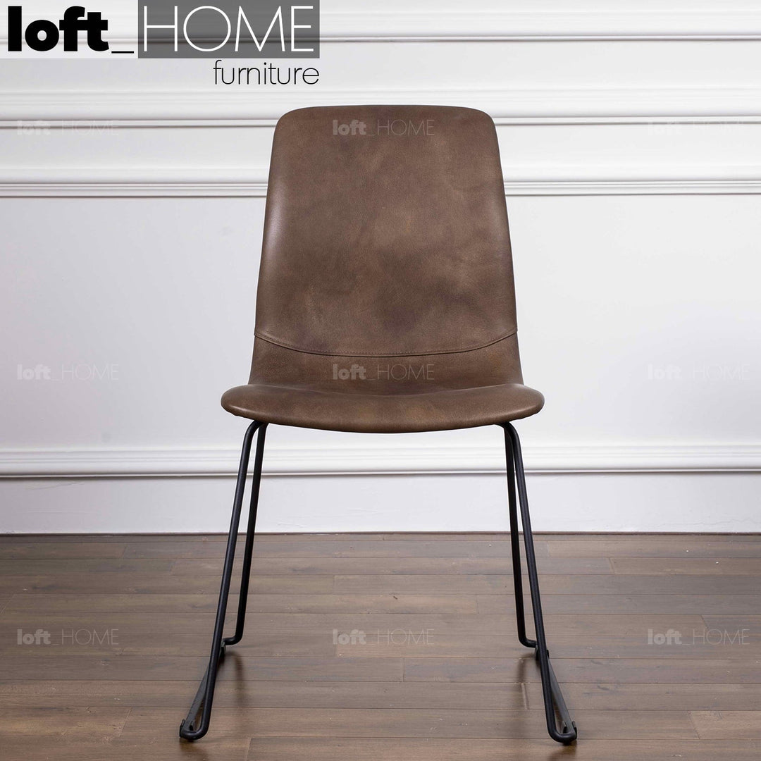 Vintage genuine leather dining chair oakley ii primary product view.