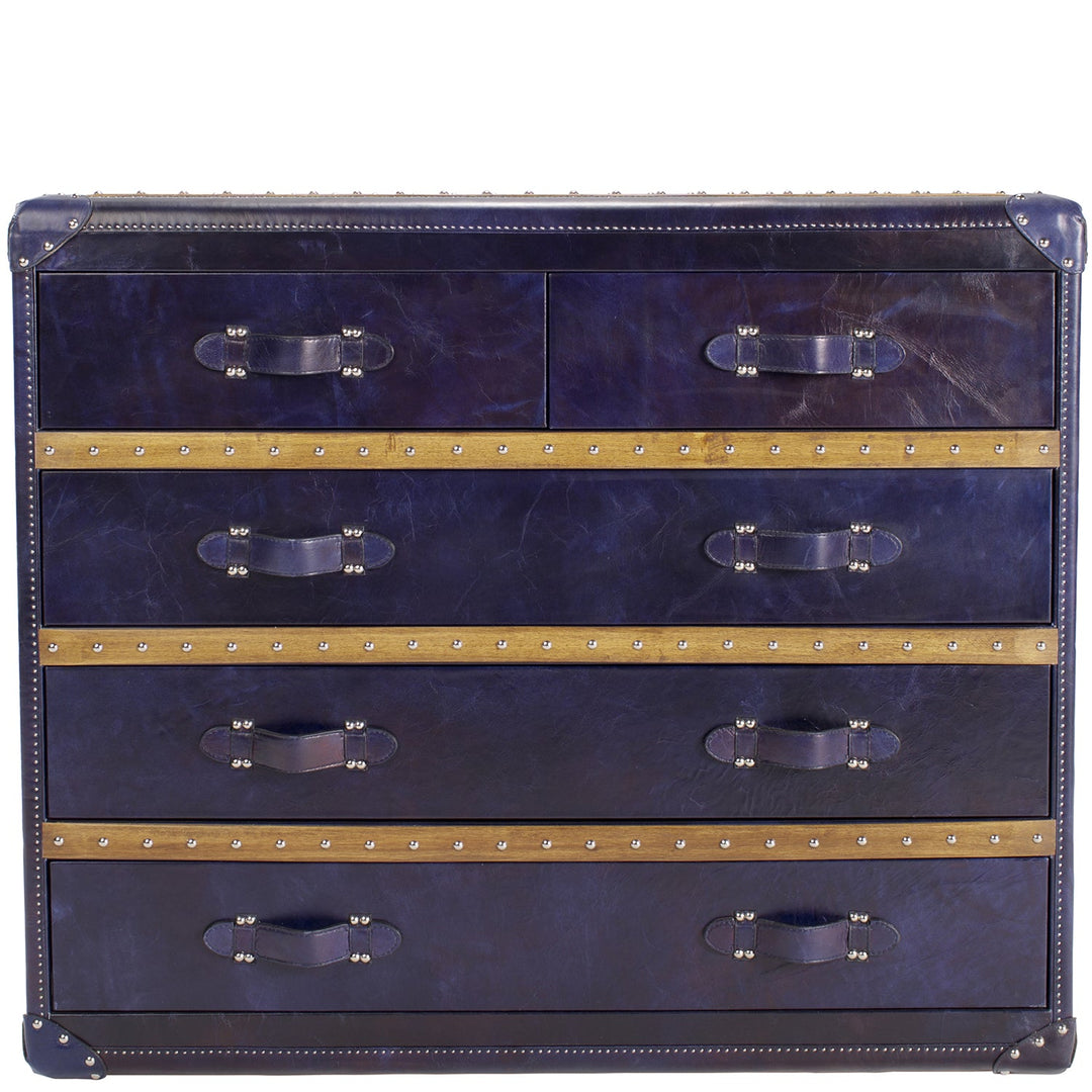 Vintage Genuine Leather Drawer Cabinet OX TRUNK L