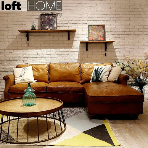 Vintage Genuine Leather L Shape Sectional Sofa BARCLAY 2+L Good to Know Preview-1