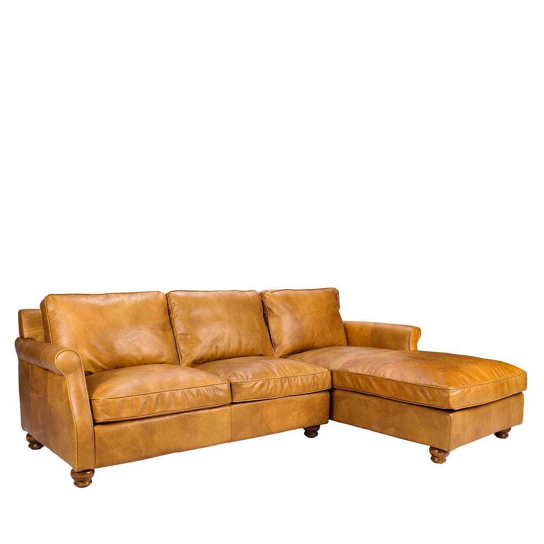 Vintage genuine leather l shape sectional sofa barclay 2+l conceptual design.