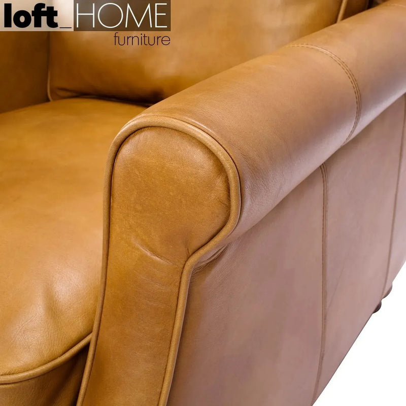 Vintage genuine leather l shape sectional sofa barclay 2+l layered structure.