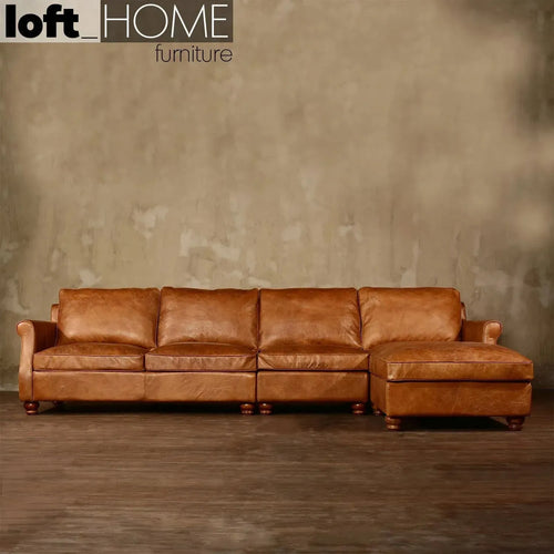 Vintage Genuine Leather L Shape Sectional Sofa BARCLAY 3+L Good to Know Preview-1