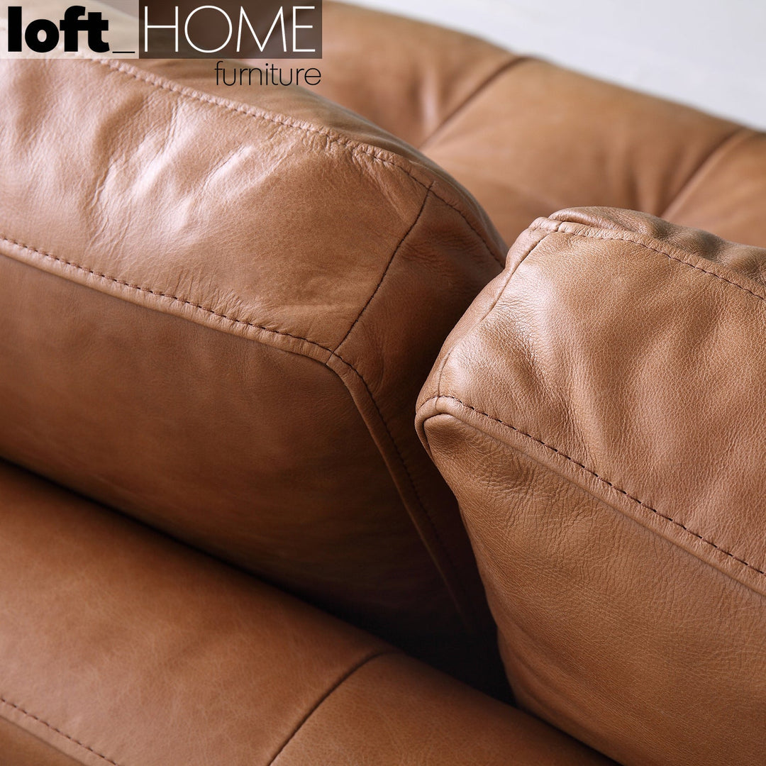 Vintage genuine leather l shape sectional sofa olga 2+l in still life.