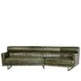 Vintage Genuine Leather L Shape Sofa GREEN FRANCO