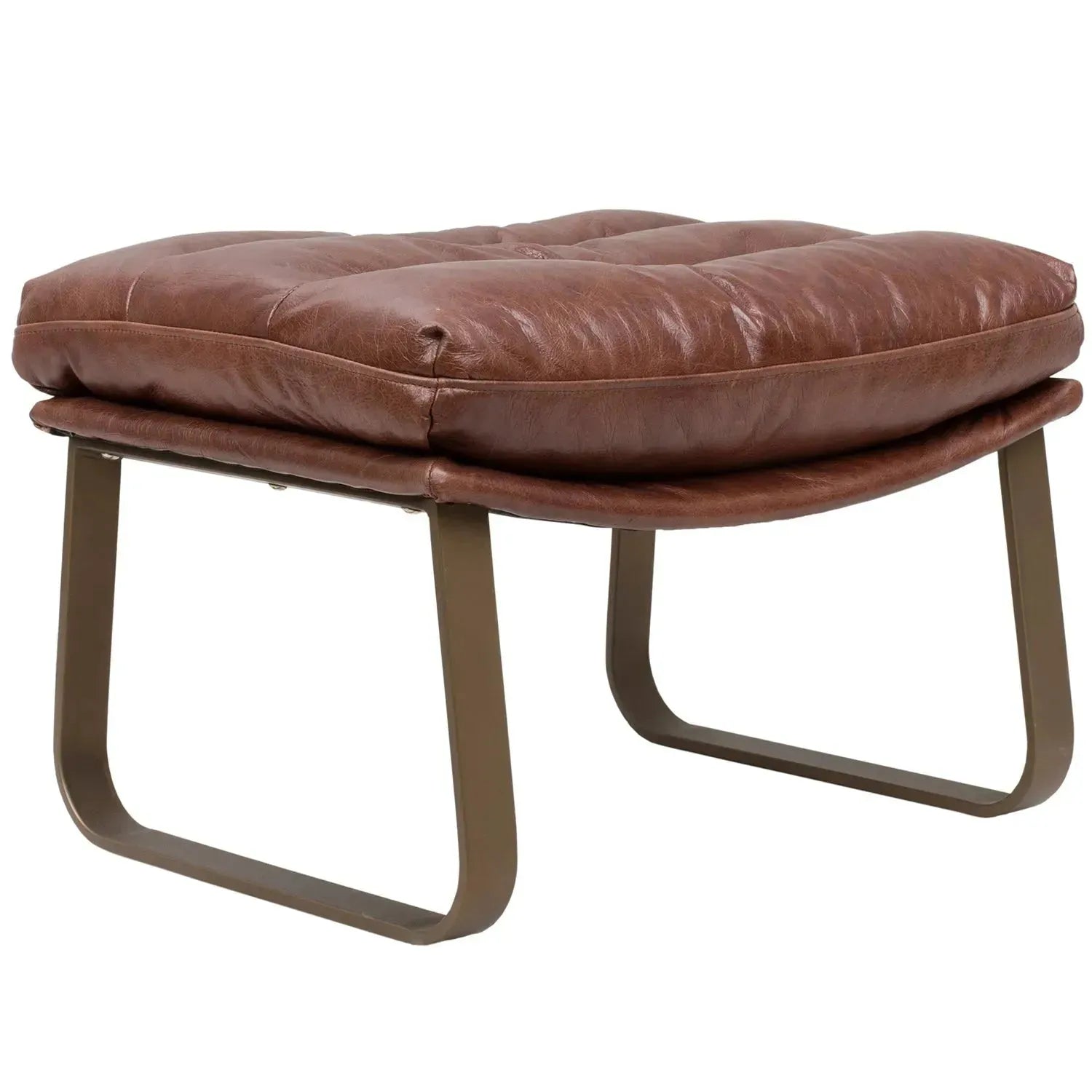 Vintage genuine leather ottoman bardo detail 1.