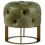 Vintage Genuine Leather Ottoman GREEN FRANCO