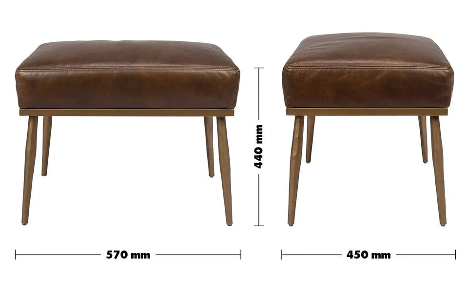 Vintage genuine leather ottoman hummer brass size charts.
