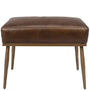 Vintage Genuine Leather Ottoman HUMMER BRASS