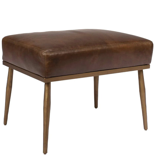 Vintage Genuine Leather Ottoman HUMMER BRASS Good to Know Preview-1