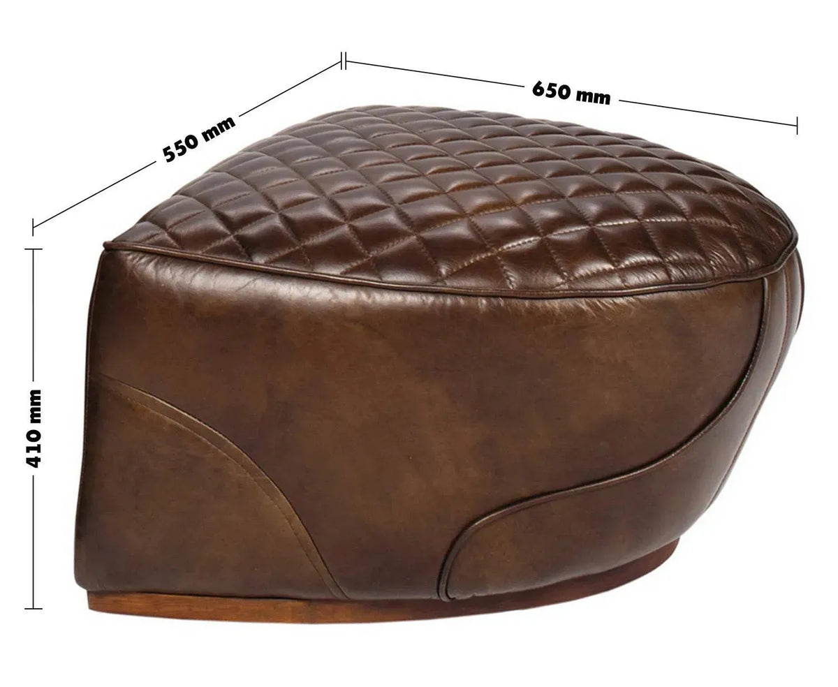 Vintage genuine leather ottoman moo size charts.