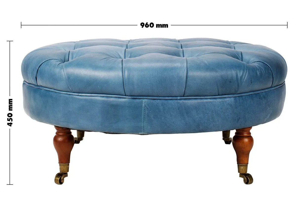 Vintage genuine leather ottoman sand size charts.
