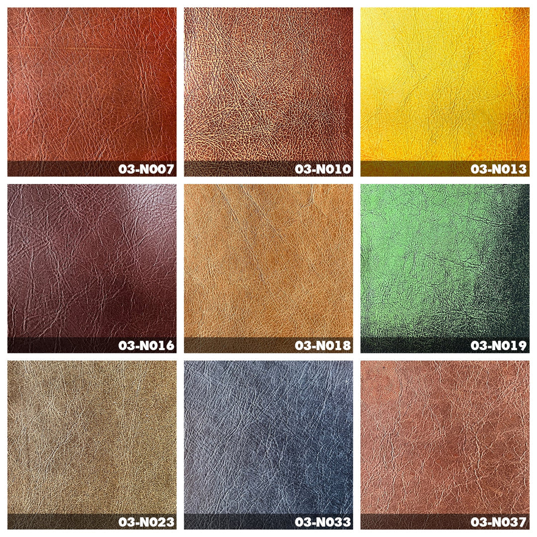 Vintage genuine leather side table warriors color swatches.