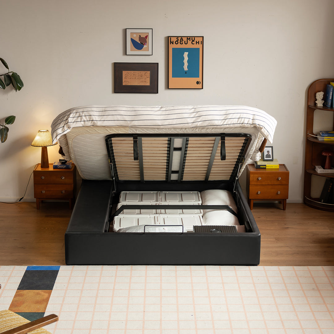 Vintage genuine leather storage bed waffle size charts.