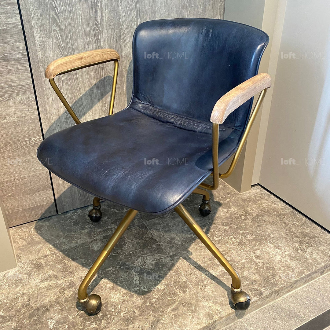 Vintage Genuine Leather Study Chair AKRON
