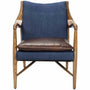 Vintage Jeans Fabric And Genuine Leather 1 Seater Sofa COWBOY